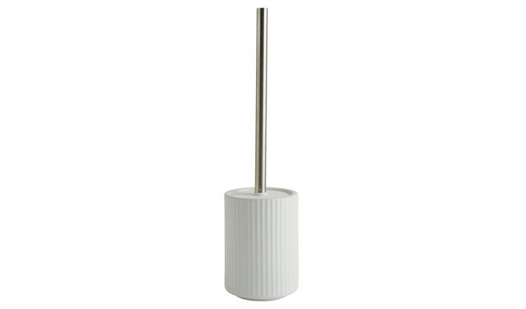 White ceramic toilet sale brush