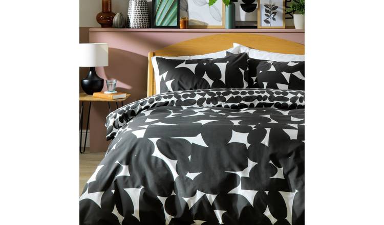 Buy Habitat Cotton Global Geometric Black Bedding Set - Single | Duvet ...