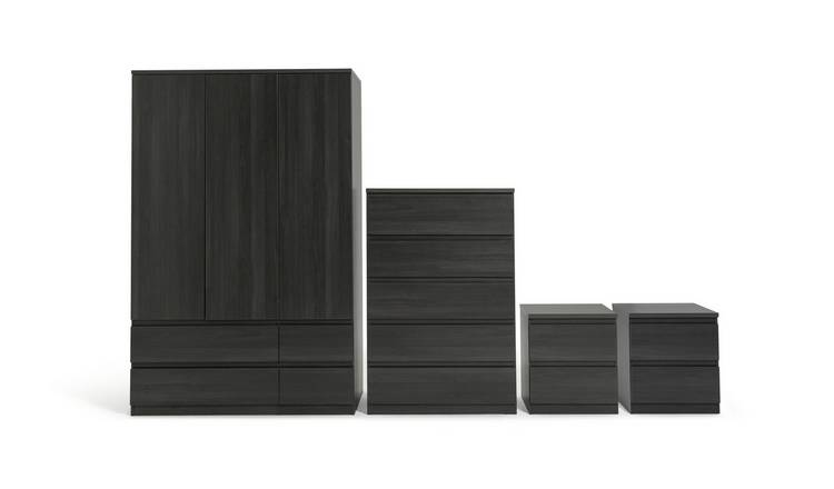 Black wardrobe deals and drawers set