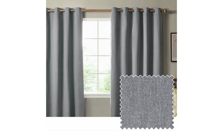 Furn Ultimate Blackout Eyelet Curtains - Denim - 117x137cm