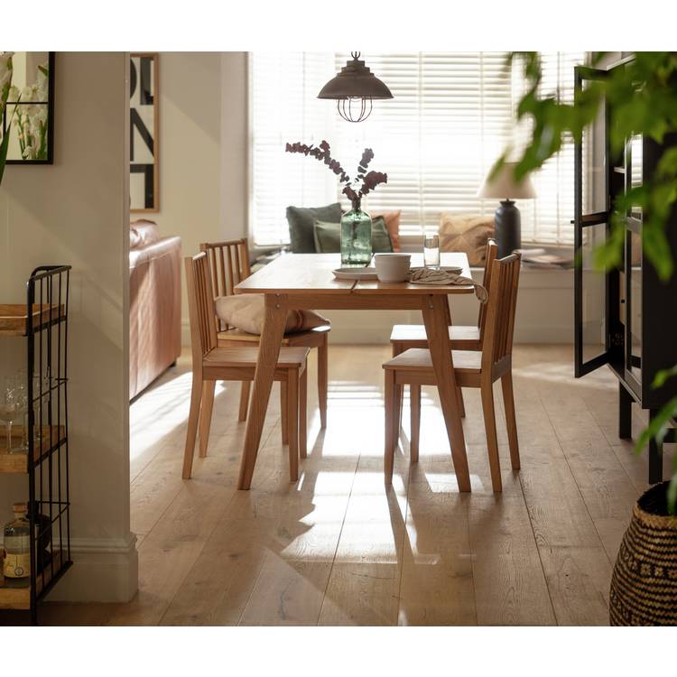 Habitat Nel Oak Dining Table & 4 Oak Chairs 0