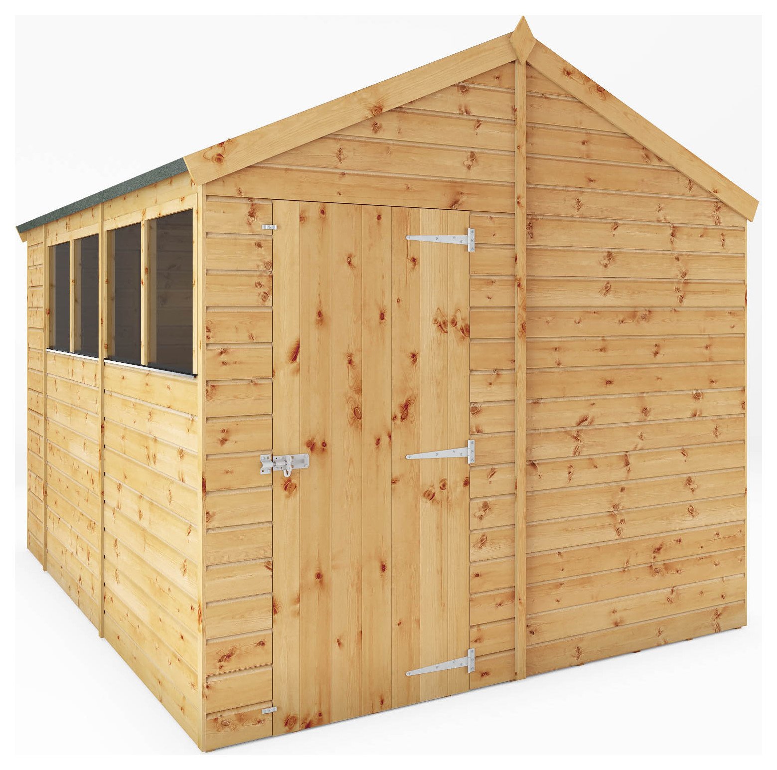 Mercia Shiplap 4  Glazed Windows Apex Shed - 10 x 8ft