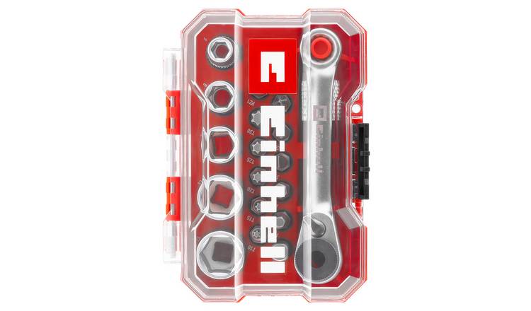 Einhell 21 Piece XS-CASE Screwdriver Bit Set with Mini Ratchet
