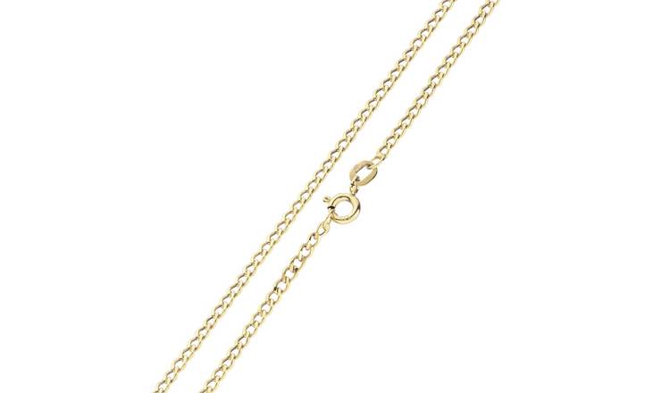 Buy Revere 9ct Yellow Gold Curb 18 Inch Chain | Mens necklaces, chains ...