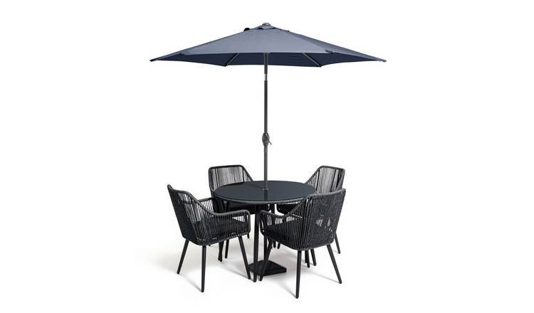 Black patio deals chair set