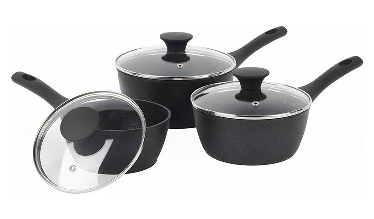 Buy Ninja Zerostick Aluminium 3 Piece Saucepan Set - Grey, Pan sets