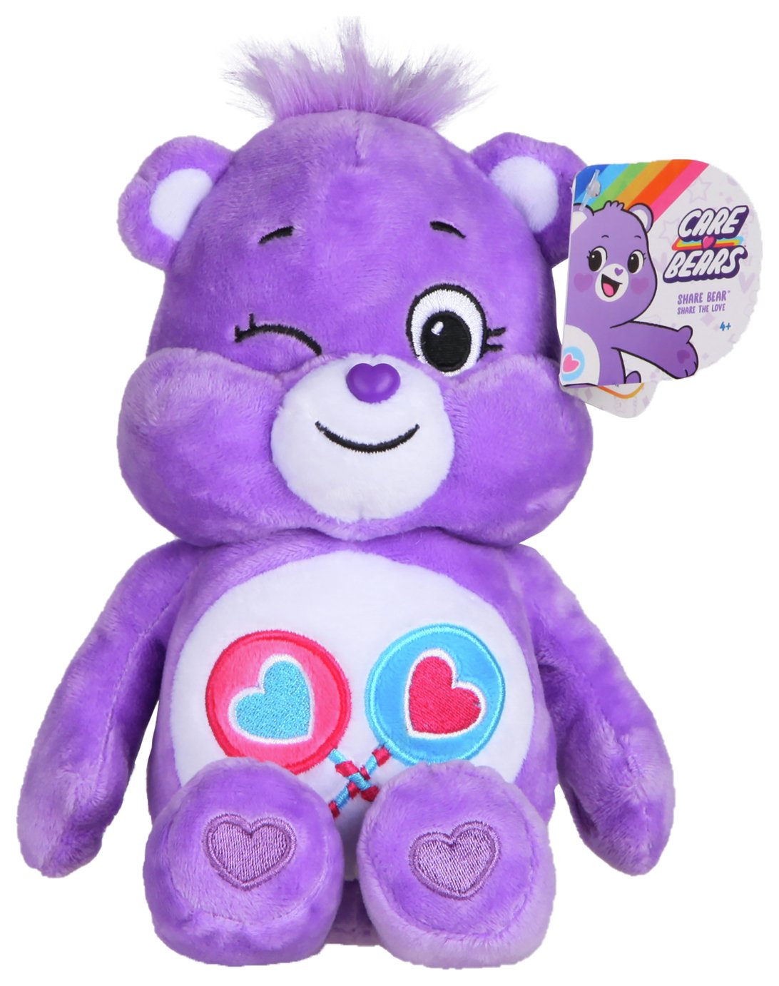 Care Bears 22cm Bean Share Bear Plush - Purple