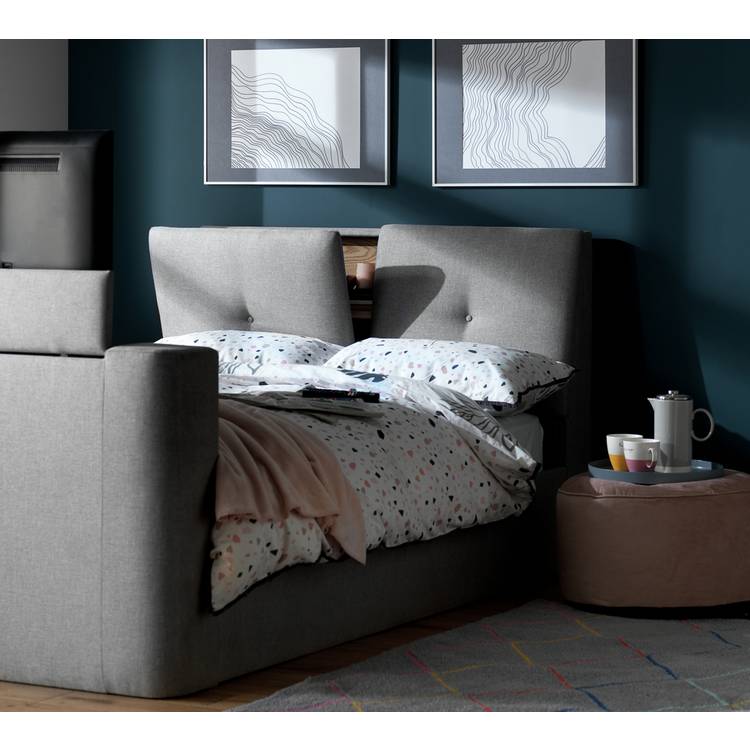 Argos Home Jakob Double TV Ottoman Bed Frame - Grey 0