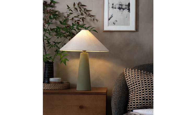 Buy Habitat Conical Ceramic Table Lamp - Olive & Beige | Table lamps |  Habitat