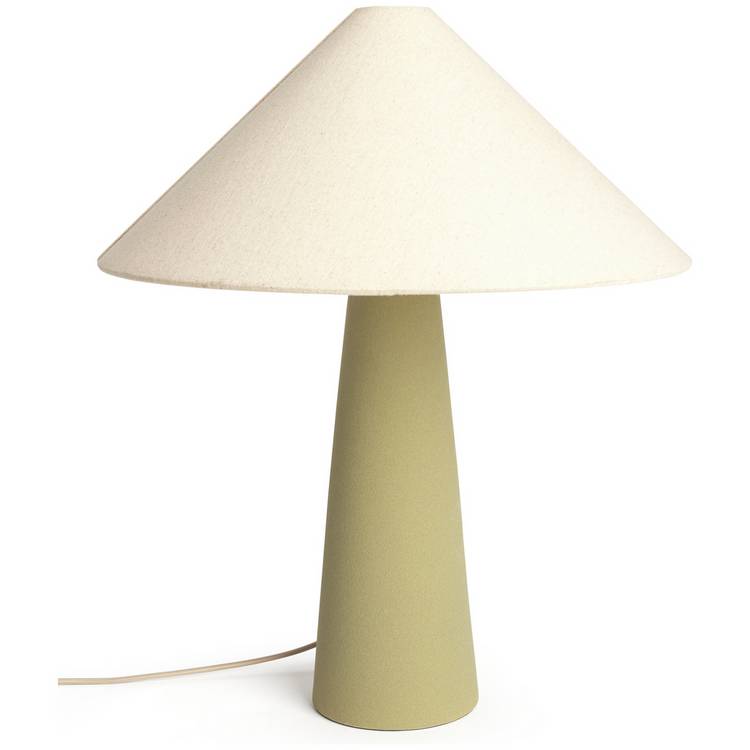 Habitat Conical Ceramic Table Lamp - Olive & Beige 0