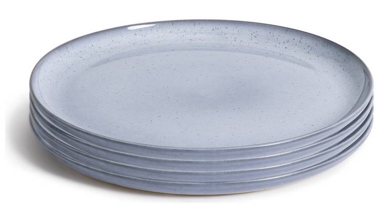 Habitat Evora 4 Piece Stoneware Dinner Plate - Blue
