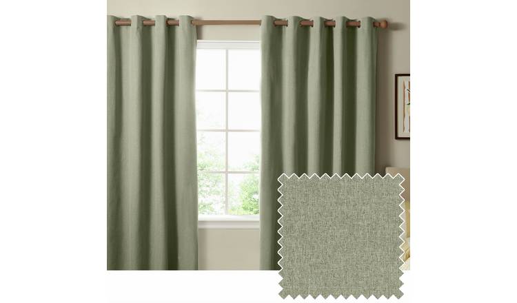 Furn Ultimate Blackout Eyelet Curtains - Sage Green - 229x229cm