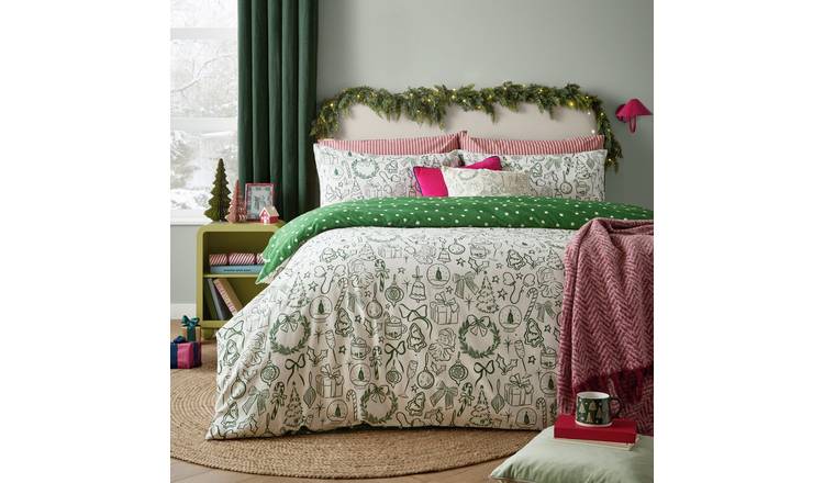 furn Merry Christmas White Bedding Set - King size