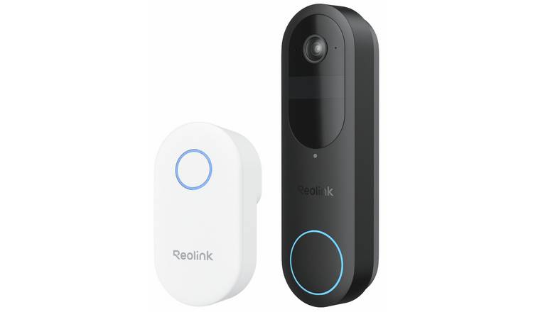 Reolink 2K 4MP Smart Battery Video Doorbell (2nd Gen) with Chime - Black & White