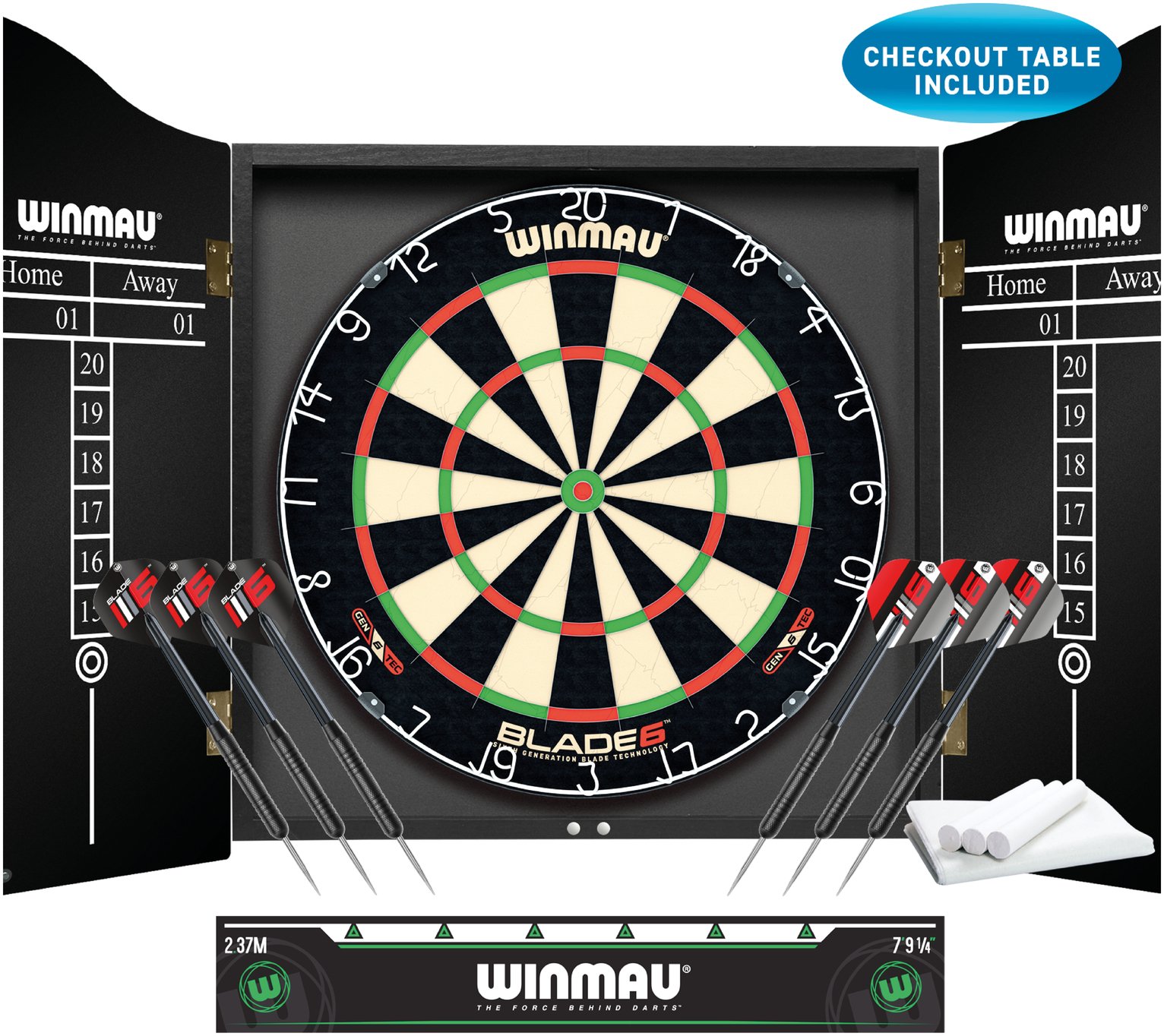 Winmau Blade 6 Championship Dartboard and Darts Set