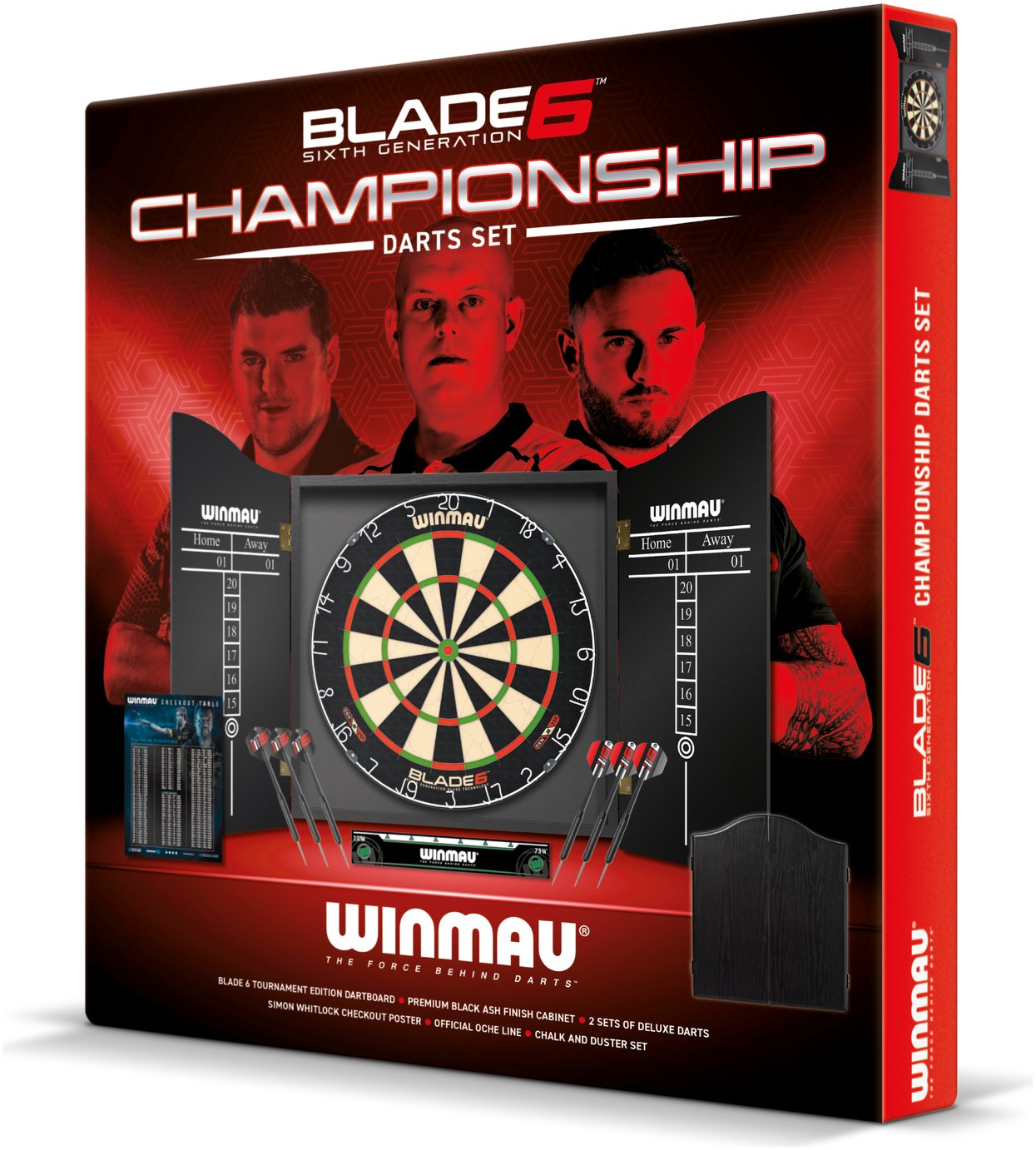 Coffret Mural Pour Fléchettes WINMAU Blade 6 Design Deluxe – Avec Panneaux De Score Effaçables, Compatible Avec Toutes Les Cibles Winmau