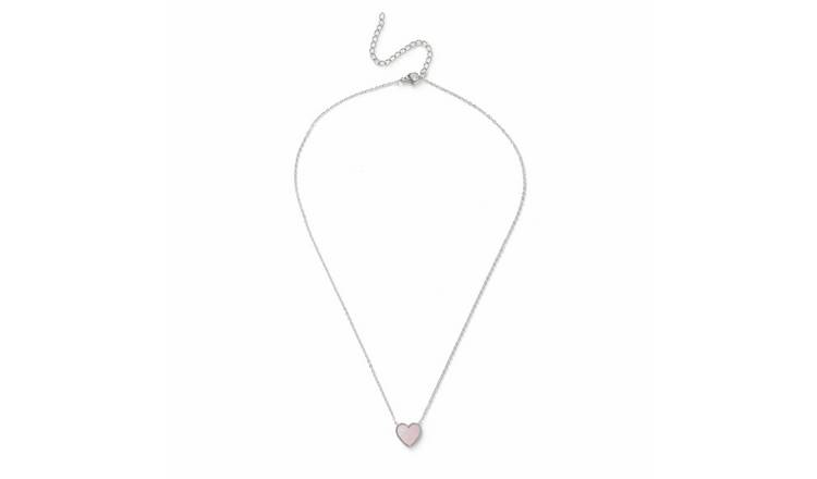 Freedom Silver Tone Heart Pendant Necklace