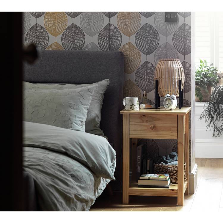 Argos Home Scandinavia 1 Drawer Bedside Table - Pine 0