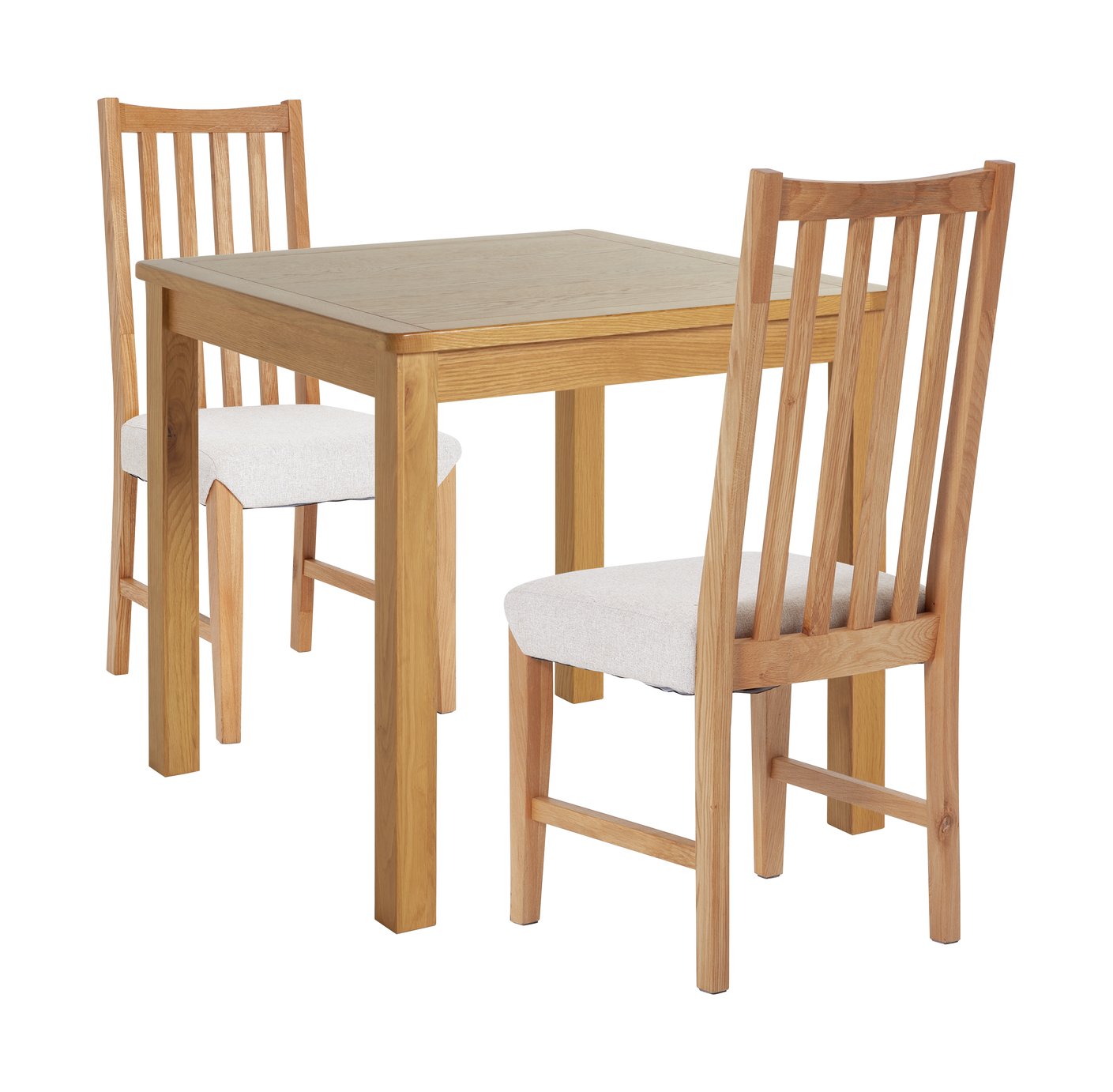 Argos Home Ashwell Wood Veneer Dining Table & 2 Oak Chairs