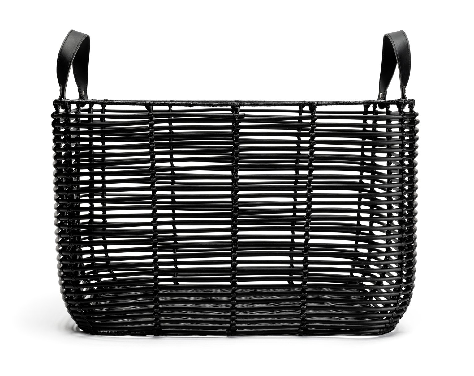 Habitat 48L Rattan Storage Basket - Black