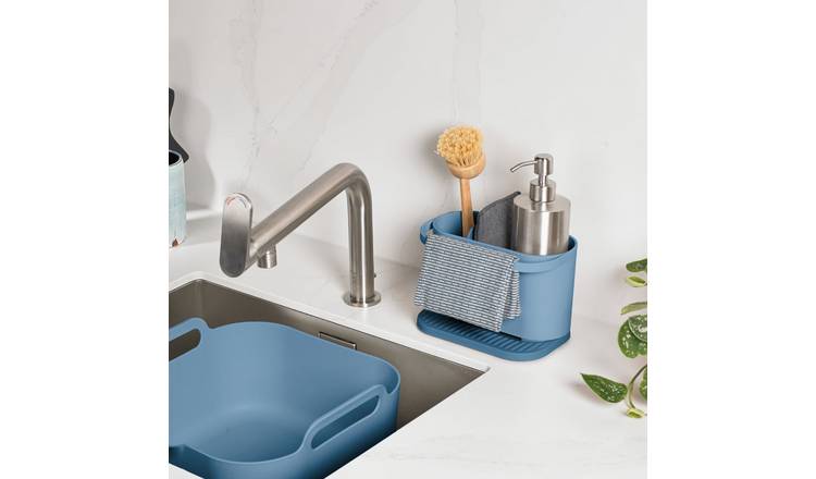 ReBorn 2 Piece Washing Up Bowl and Sink Tidy Set - Blue