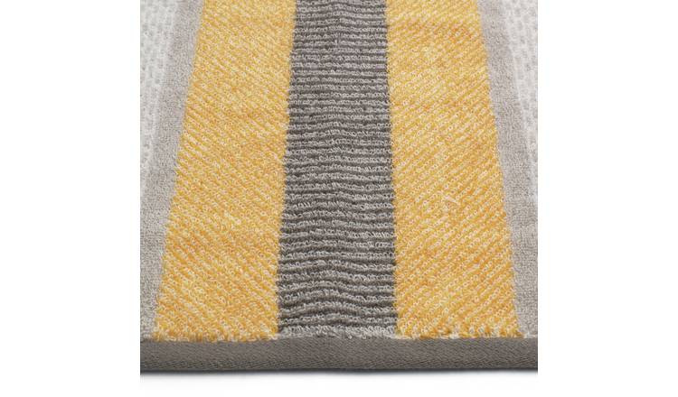 Habitat Horizontal Stripe Tufted Bath Towel - Mustard