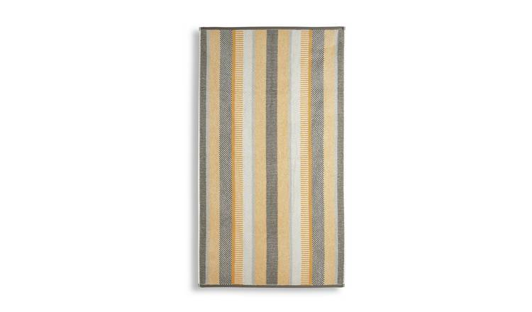 Habitat Horizontal Stripe Tufted Bath Towel - Mustard
