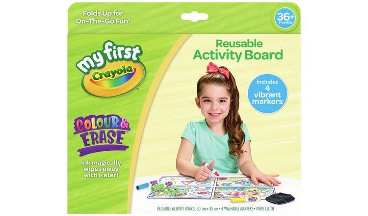 Crayola Color and Erase Reusable Activity Board, Gift for Kids, Ages 3, 4, 5, 6