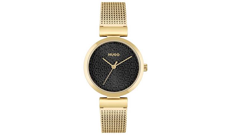 Buy HUGO Ladies Sweet Light Yellow Gold Mesh Strap Watch Argos