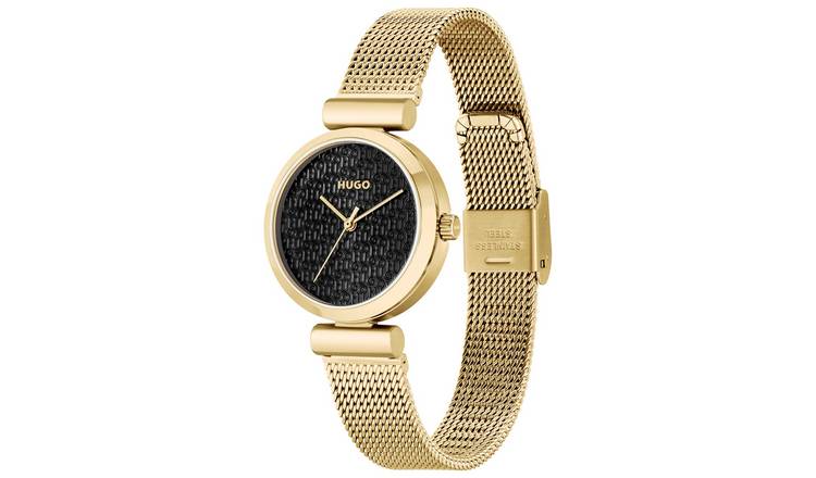 Buy HUGO Ladies Sweet Light Yellow Gold Mesh Strap Watch Argos