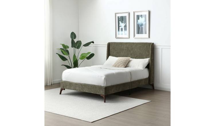 Kyoto Darcy Super King Fabric Bed Frame - Olive