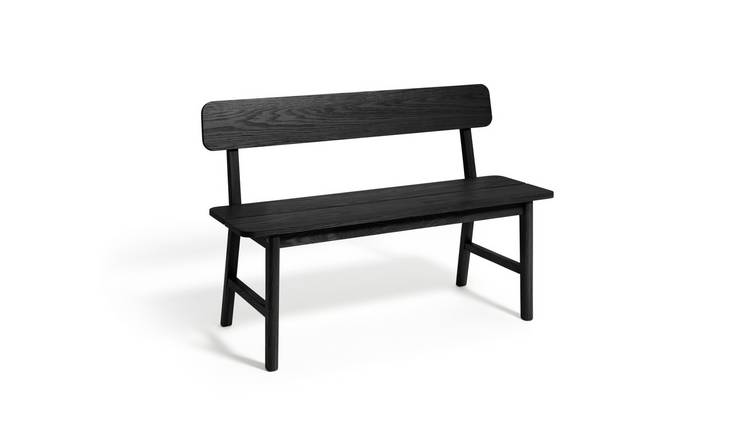 Dining bench dark deals wood