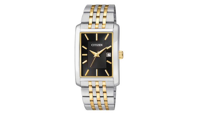 Citizen Men's Quartz Black Dial Two Tone Stainless Steel Bracelet Watch