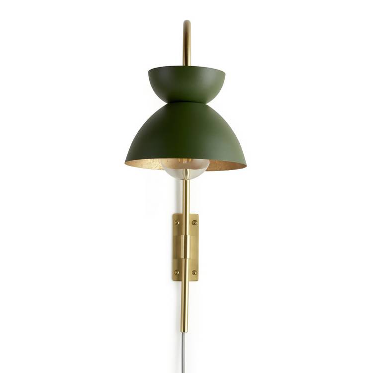 Habitat Dasni Wall Light - Green & Brass 0