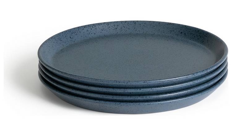 Habitat Addison 4 Piece Stoneware Dinner Plate - Blue 