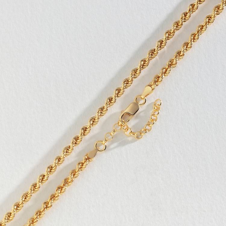 Revere Gold Plated Sterling Silver Rope Chain Necklace 0