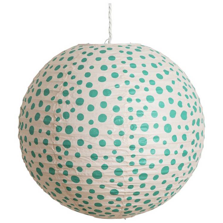 Habitat Kids Teal Dots Easy Fit Paper Lampshade - 45cm 0