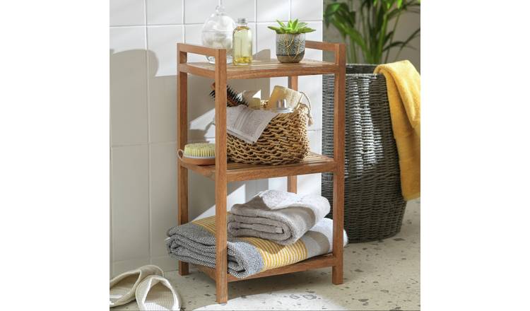 Bamboo bathroom deals storage tower