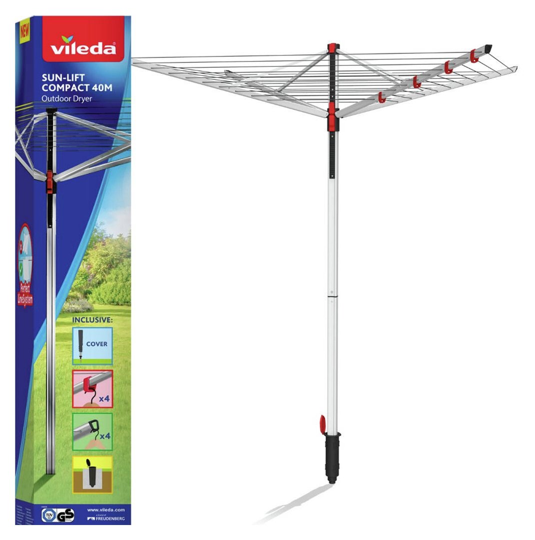 Vileda Sun-Lift 40m 4 Arm Compact Rotary Airer