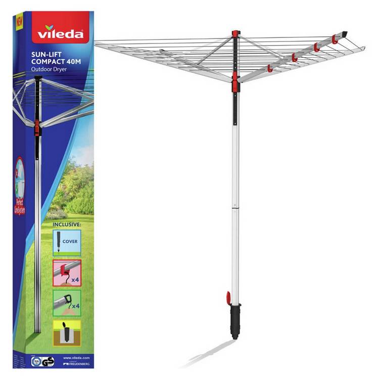 Vileda Sun-Lift 40m 4 Arm Compact Rotary Airer 0