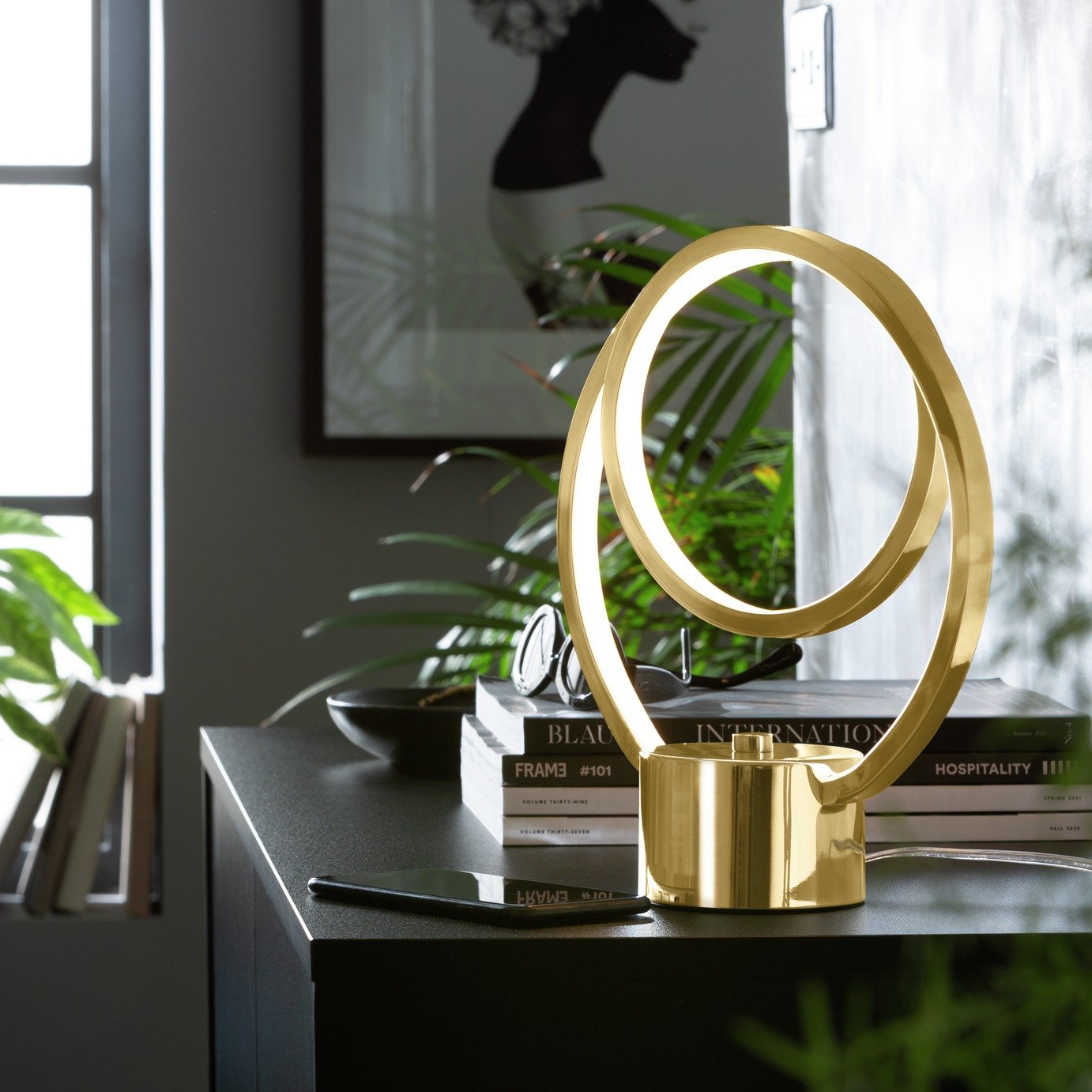 Habitat Pill Metal LED Table Lamp - Brushed Brass