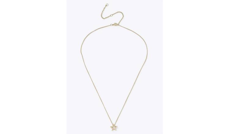 Freedom Gold Tone Mini Star Pendant Necklace