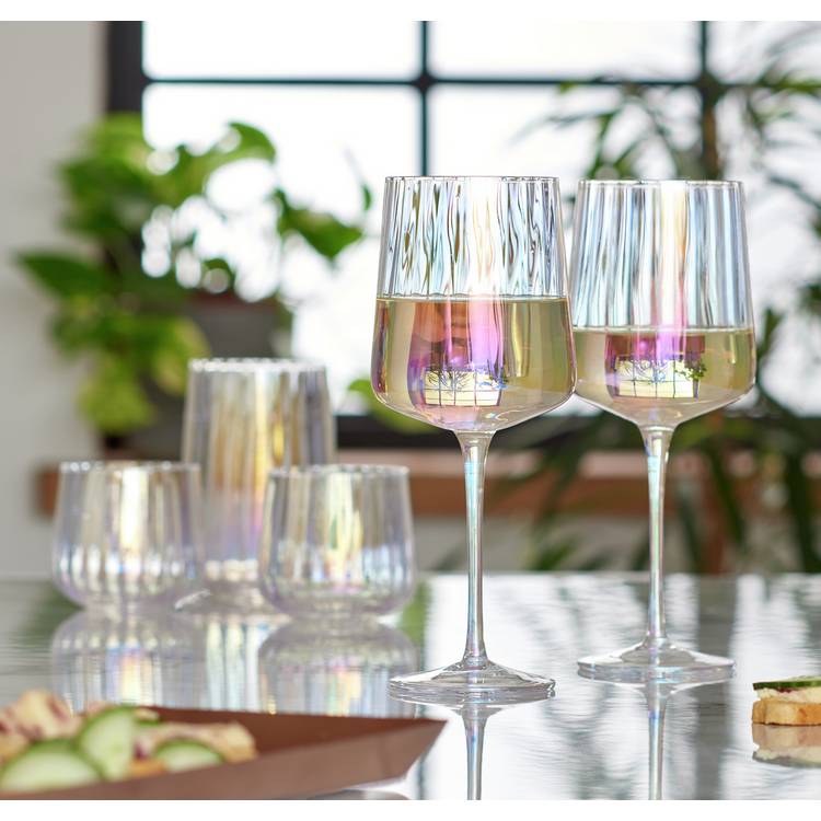 Habitat Iridescent Flute Wine Glass-Set of 4 0
