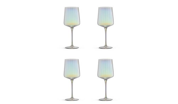 Habitat Iridescent Flute Wine Glass-Set of 4