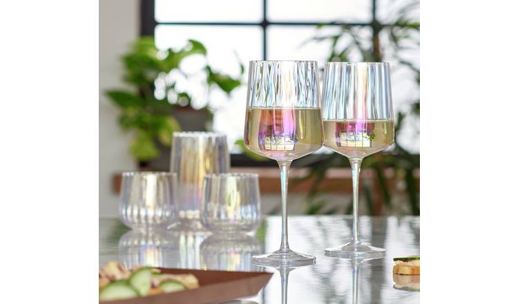 Iridescent wine deals glasses