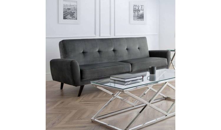 Julian Bowen Monza Velvet 3 Seater Sofa - Grey