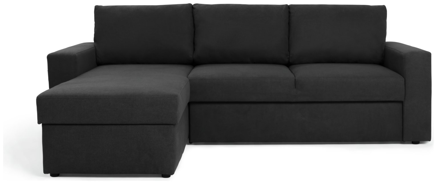 Argos Home Miller Left Hand Corner Chaise Sofa Bed-Dark Grey