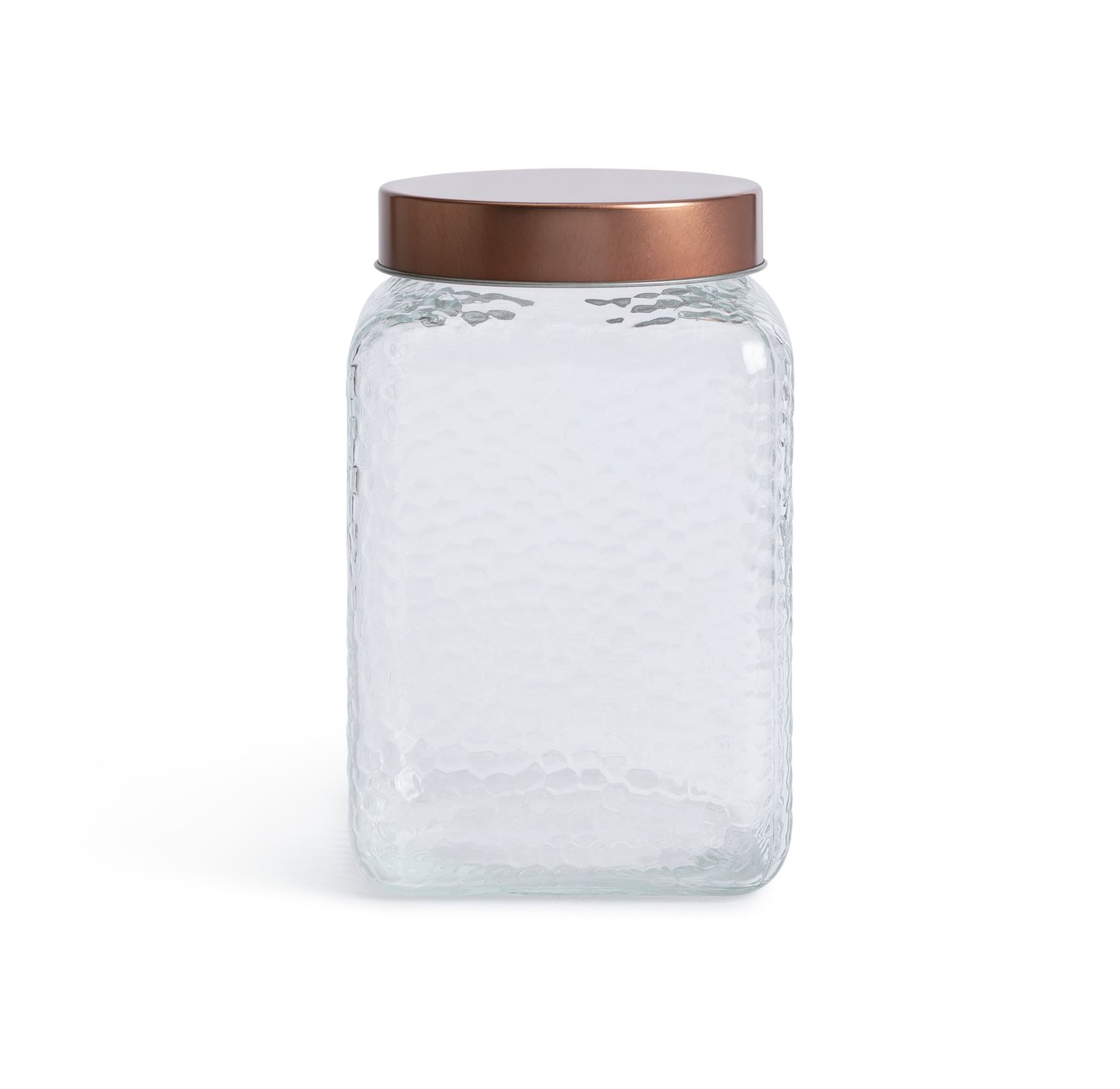 Habitat Large 2.2 Litre Hammer Glass Jar - Clear