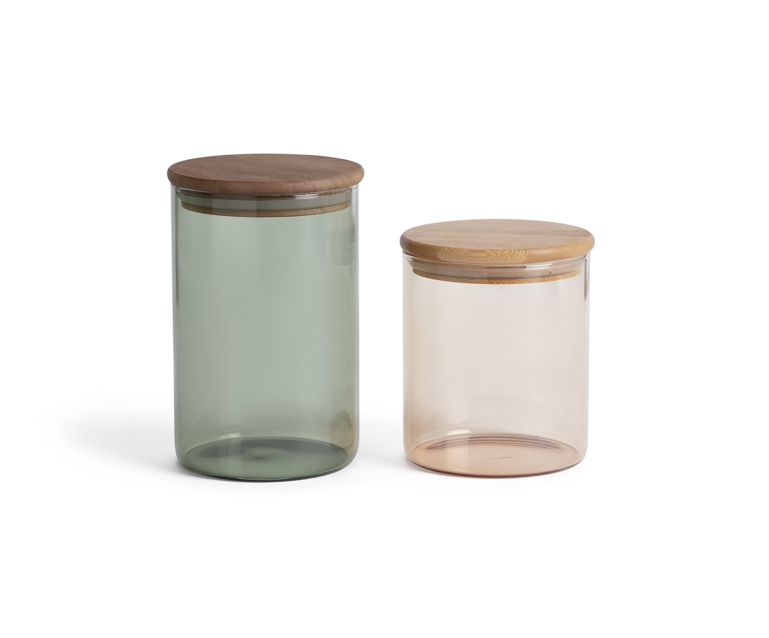 Habitat Citrine Set of 2 Glass Jars - Blue and Pink