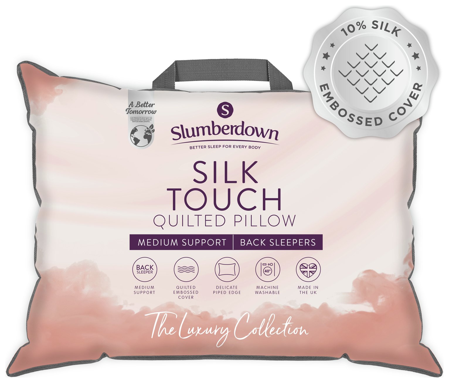 Slumberdown Silk Touch Support Quilted Pillow 